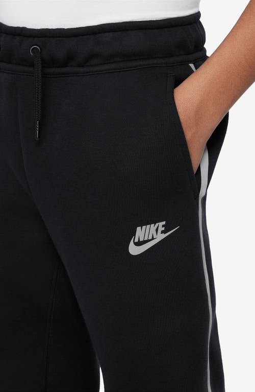 Shop Nike Kids' Sportswear Tech Fleece Joggers In Black/reflective Silver