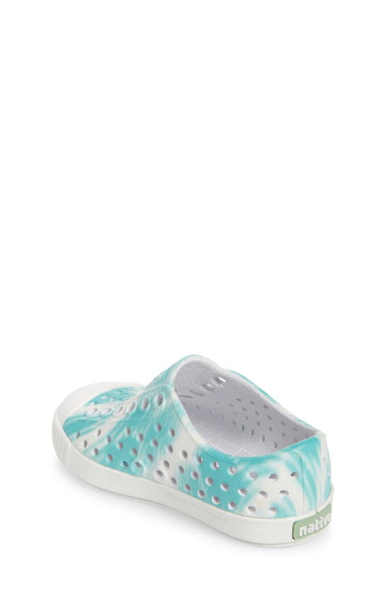 Shop Native Shoes Kids' Jefferson Bloom Water Friendly Perforated Slip-on In White/ White/ Ocean Waves