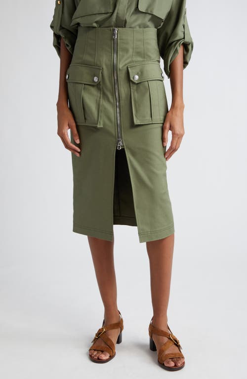 Veronica Beard Dallas Zip Cargo Skirt Stone Army at Nordstrom,