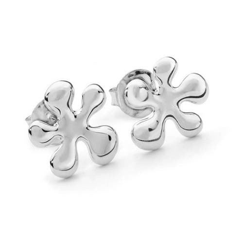 Shop Lucy Quartermaine Large Splash Studs In Sterling Silver