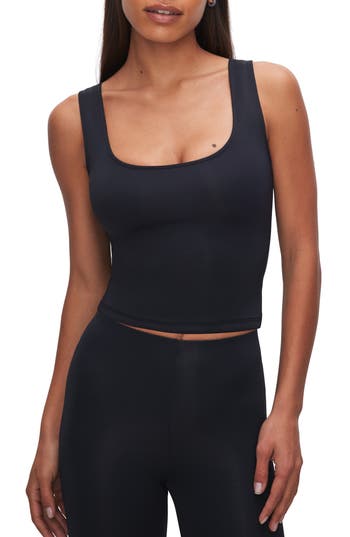 GOOD AMERICAN GOOD AMERICAN SCUBA SCOOP NECK CROP TANK 