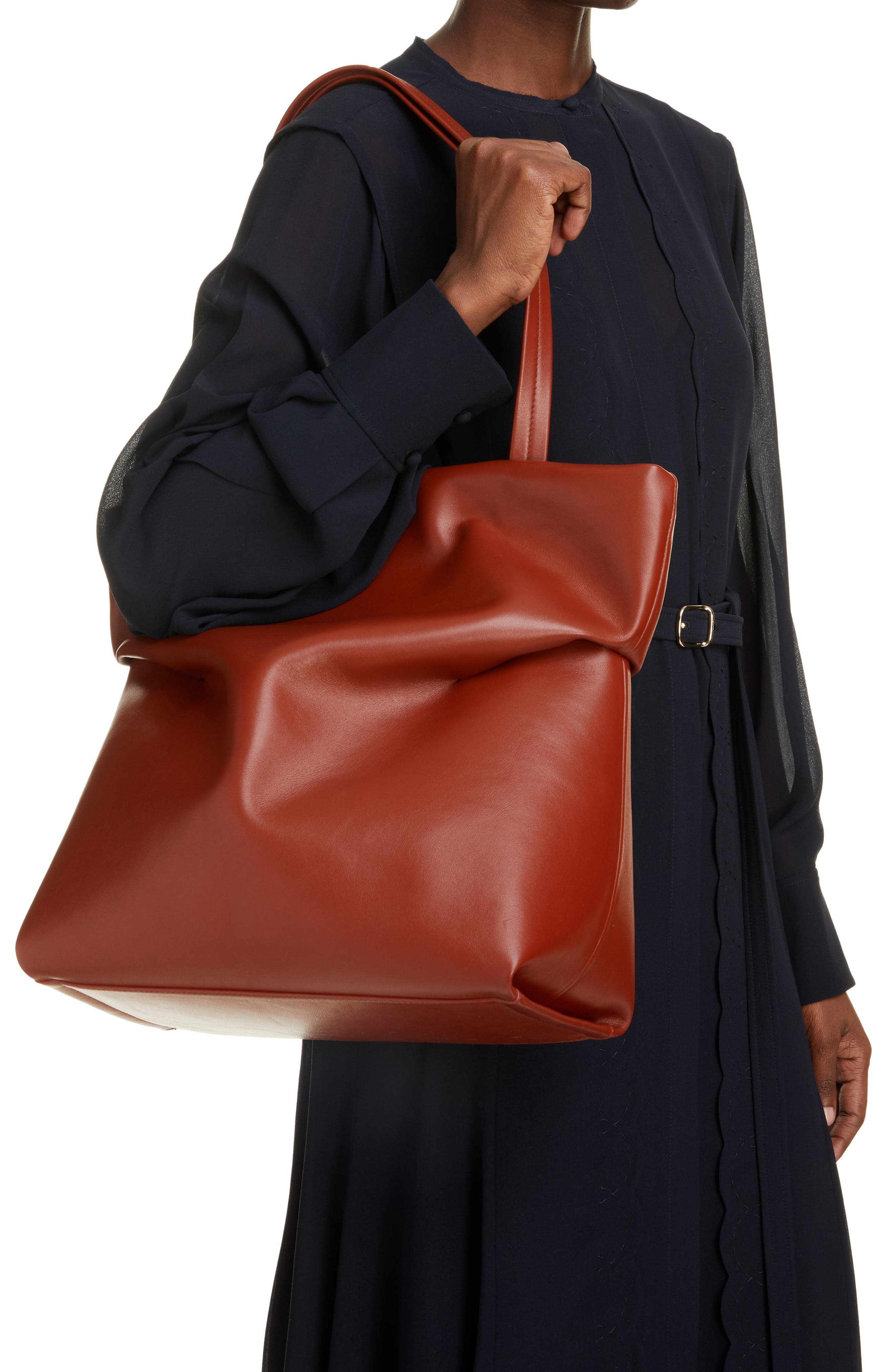 juddy leather tote bag