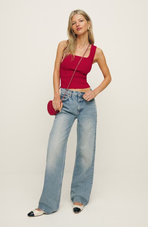 Shop Reformation Julia Rib Knit Tank In Lipstick