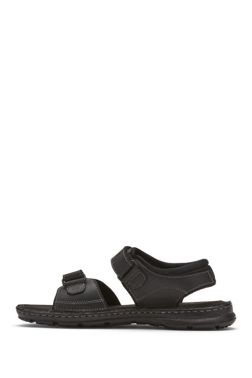 Shop Rockport Darwyn Qtr Strap Sandal In Black Lea Ii