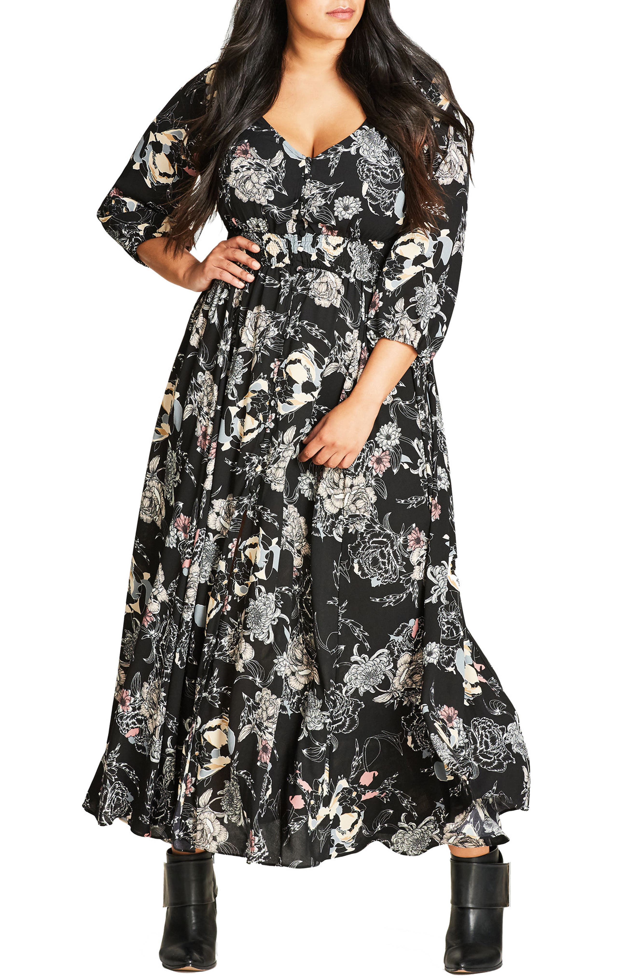city chic floral maxi dress
