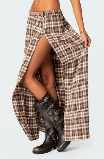 Plaid maxi skirt clearance nordstrom