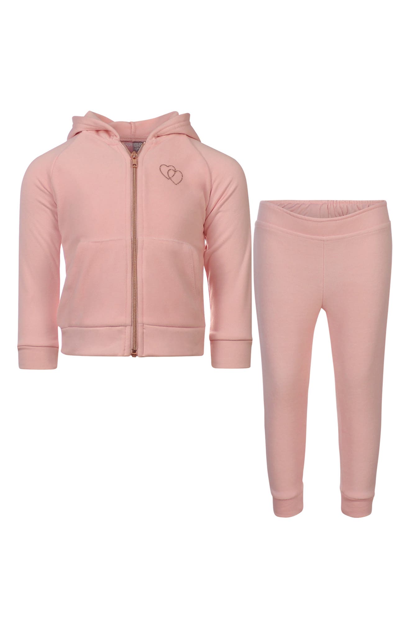 Penelope Mack Babies' Zip Front Jacket & Pants Set In Rose