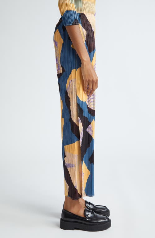 ISSEY MIYAKE PLEATS PLEASE ISSEY MIYAKE METEORITE PRINT PLEATED CROP PANTS 