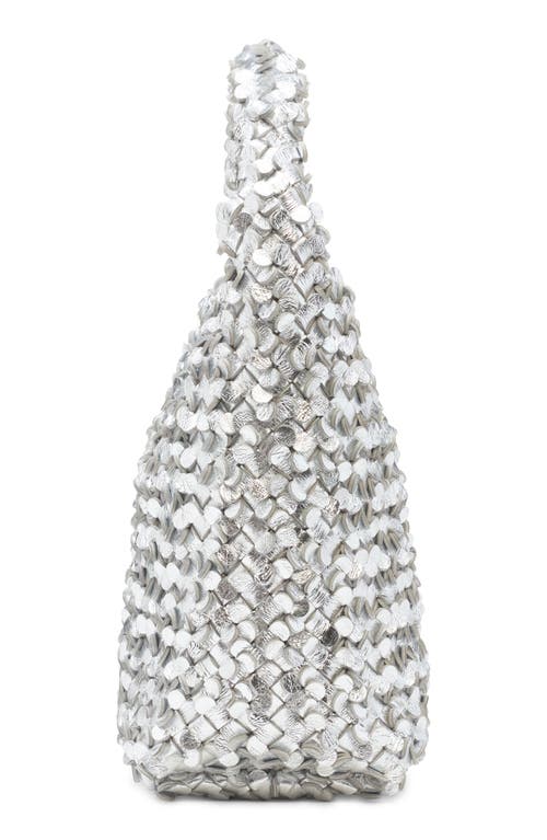 Bottega Veneta Cabat Metallic Sequin Bucket Bag In Silver/gold
