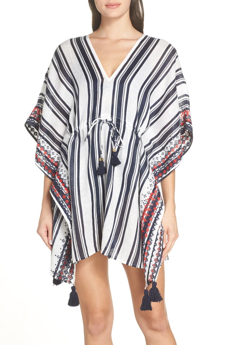 Tory Burch Ravena Stripe Beach Caftan | Nordstrom