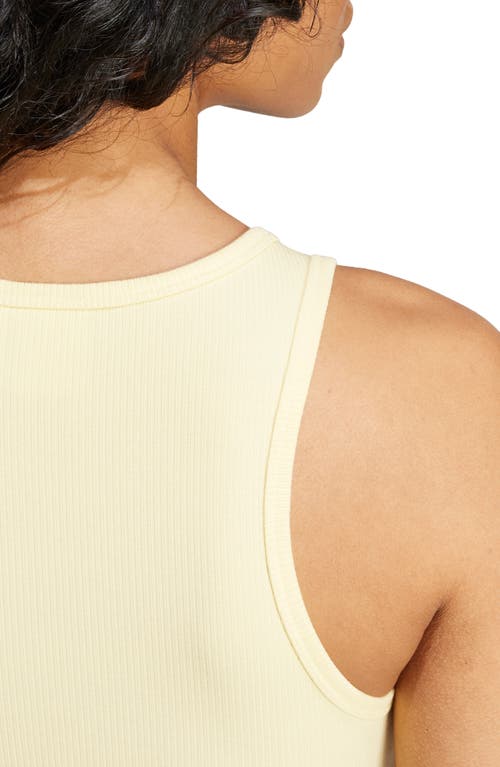 Shop Adidas Originals Adidas Essentials Lifestyle Rib Crop Tank Top In Almost Yellow