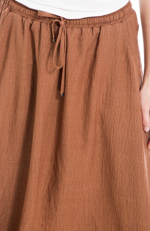 Max Studio Textured Crop Maxi Skirt In Chestnut