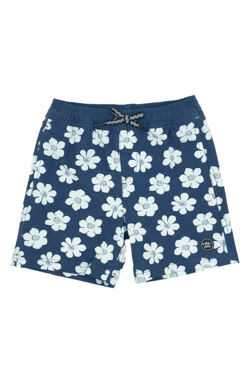 Feather 4 Arrow Kids' Bloom Volley Swim Trunks Navy at Nordstrom,