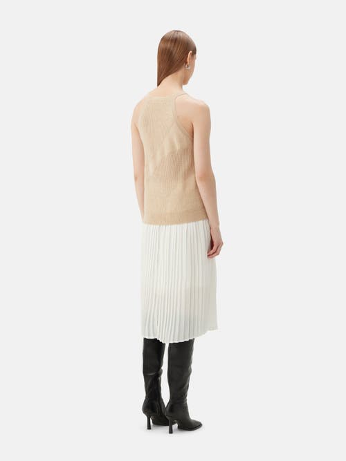 Gobi Mongolian Cashmere Organic Color Cashmere Top In Beige