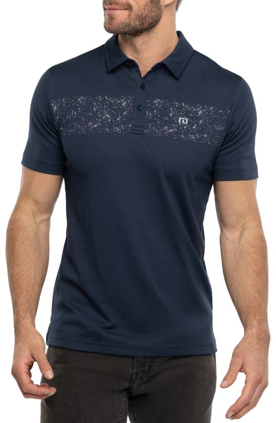 Shop Travismathew Splatter Stripe Polo In Total Eclipse