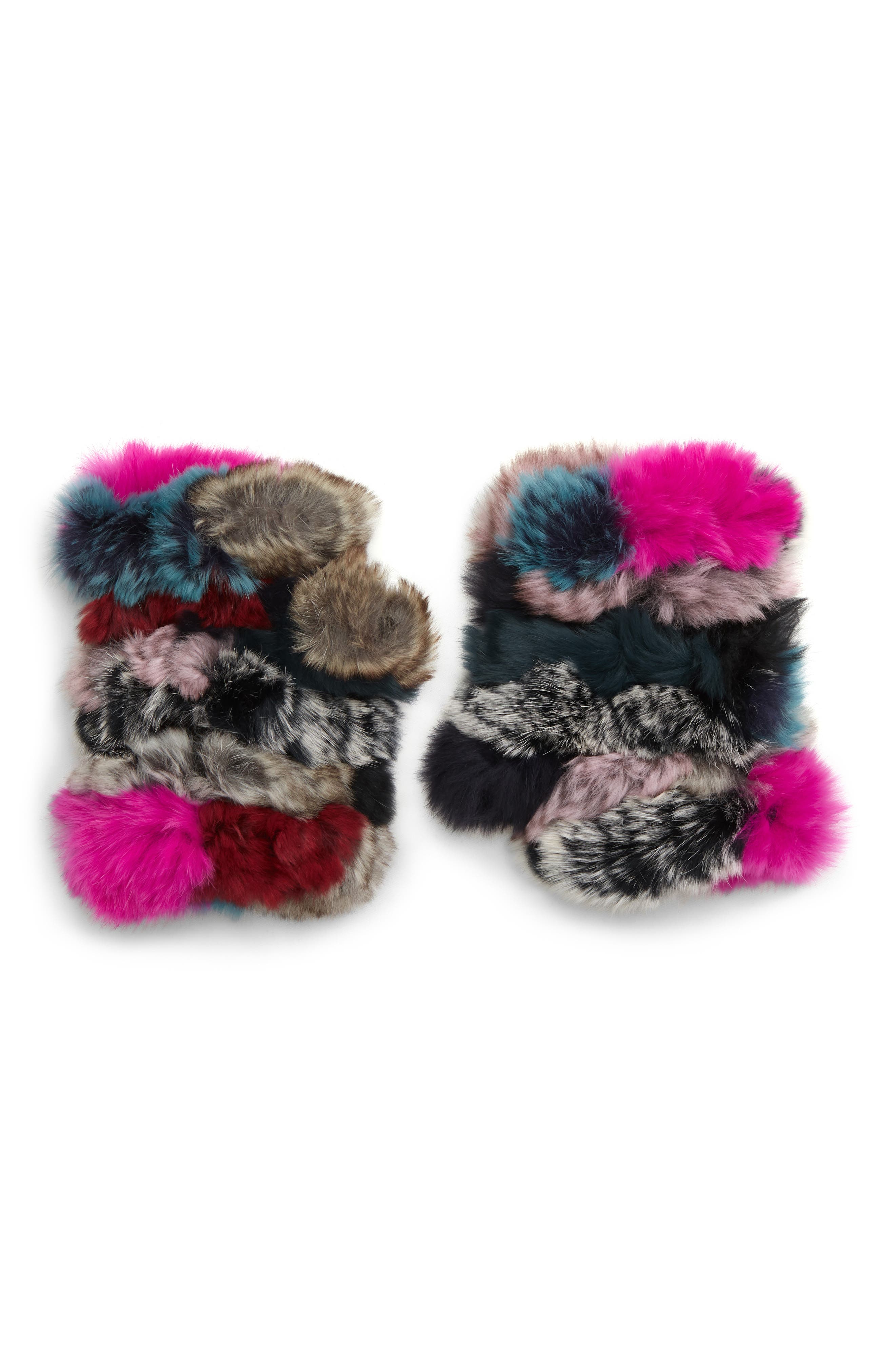 jocelyn rabbit fur fingerless gloves