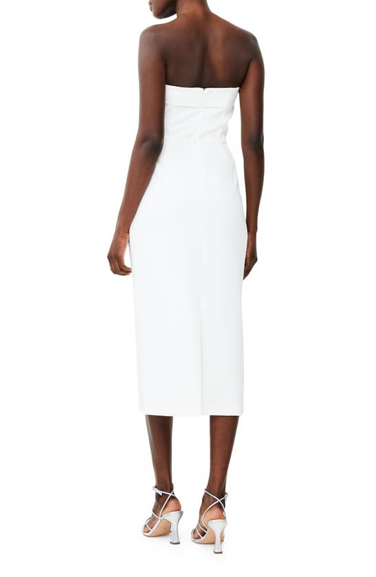 French Connection Echo Crepe Strapless Midi Dress In Summer White