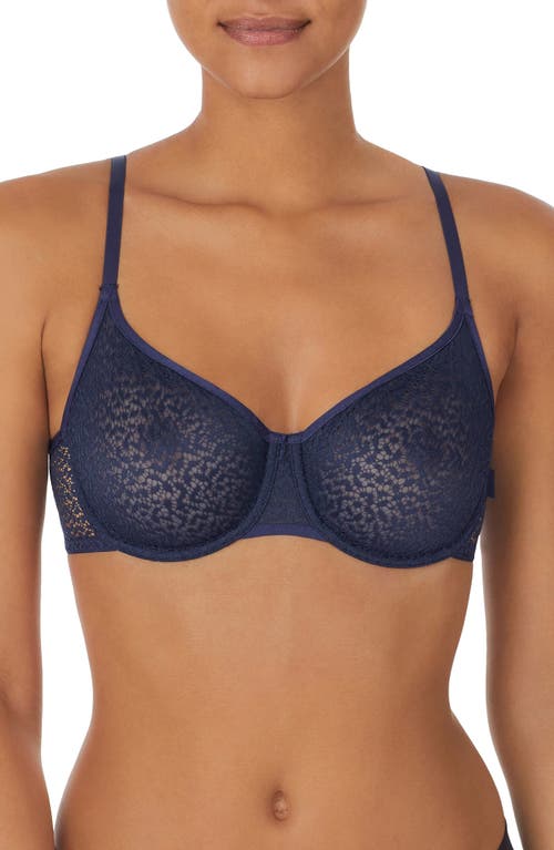 Shop Dkny Modern Lace Unlined Demi Bra In Naval Academy