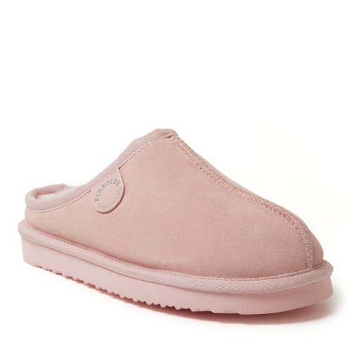 DEARFOAMS DEARFOAMS FIRESIDE GRETA GENUINE SHEARLING CLOG SLIPPER 