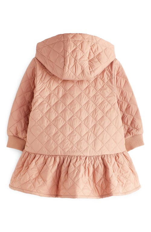 Shop Next Kids' Hooded Quilted Skirted Jacket In Blush