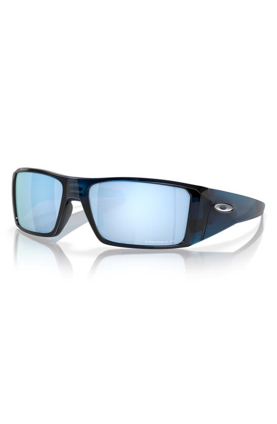 Shop Oakley Heliostat 61mm Prizm™ Polarized Rectangular Sunglasses In Dark Blue