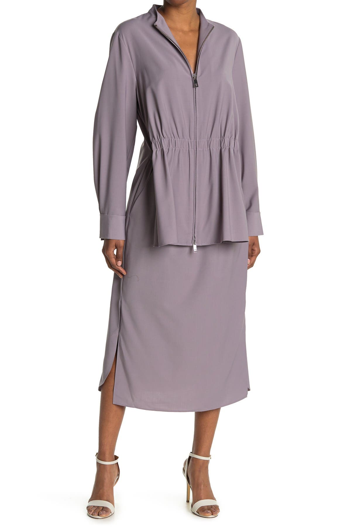 Tibi Double Layer Zip Top Dress In 