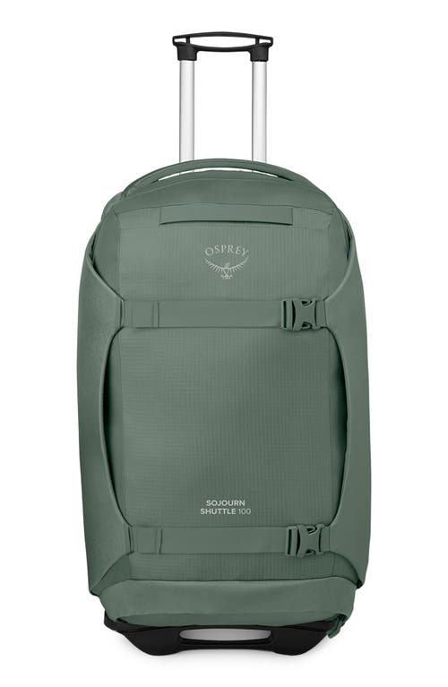 Sojourn 30-Inch Shuttle Wheeled Recycled Nylon Duffle Bag in Koseret Green