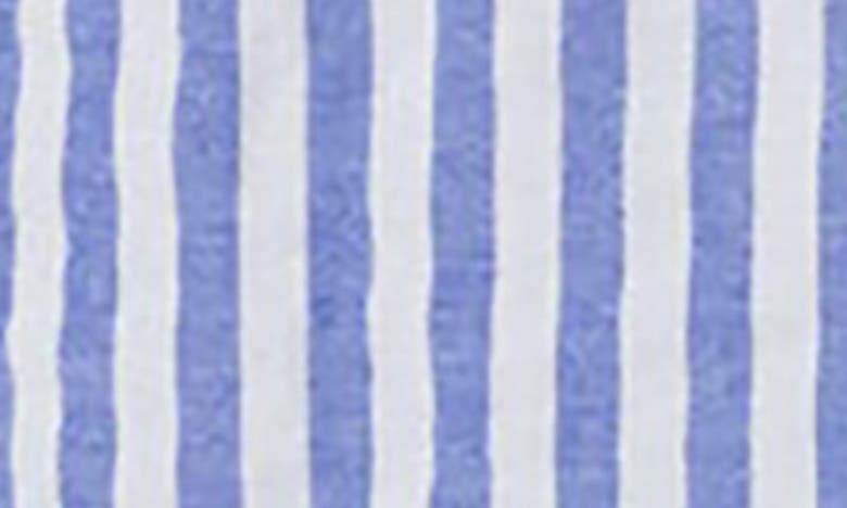 Shop Edikted Madelyn Stripe Tie Front Cotton Halter Top In Blue-and-white