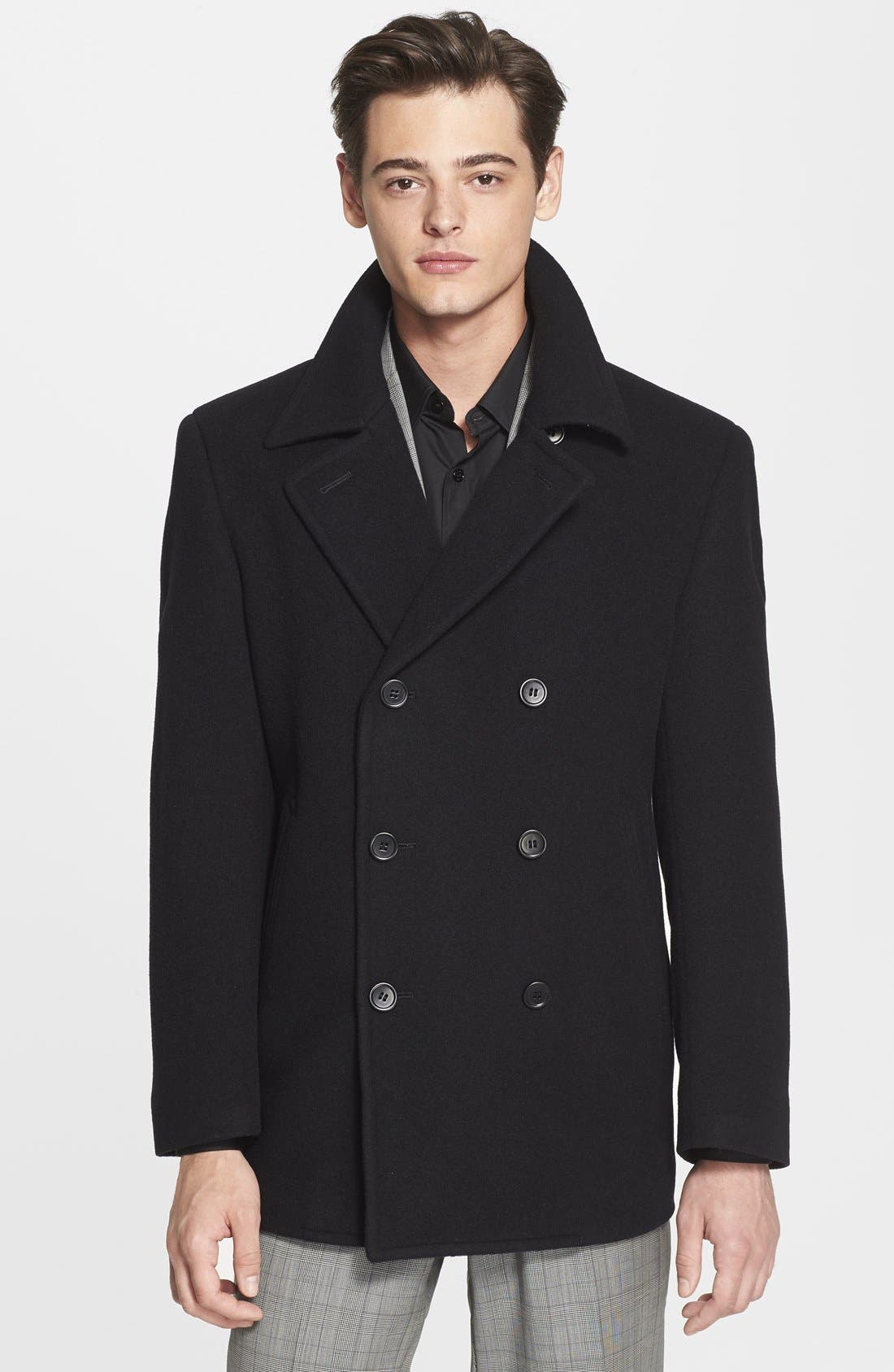John Varvatos Star USA 'Picket' Wool Blend Peacoat Nordstrom
