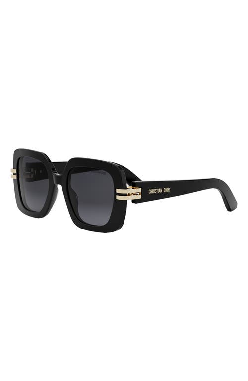 Shop Dior C S2i 52mm Gradient Square Sunglasses In Shiny Black/gradient Smoke