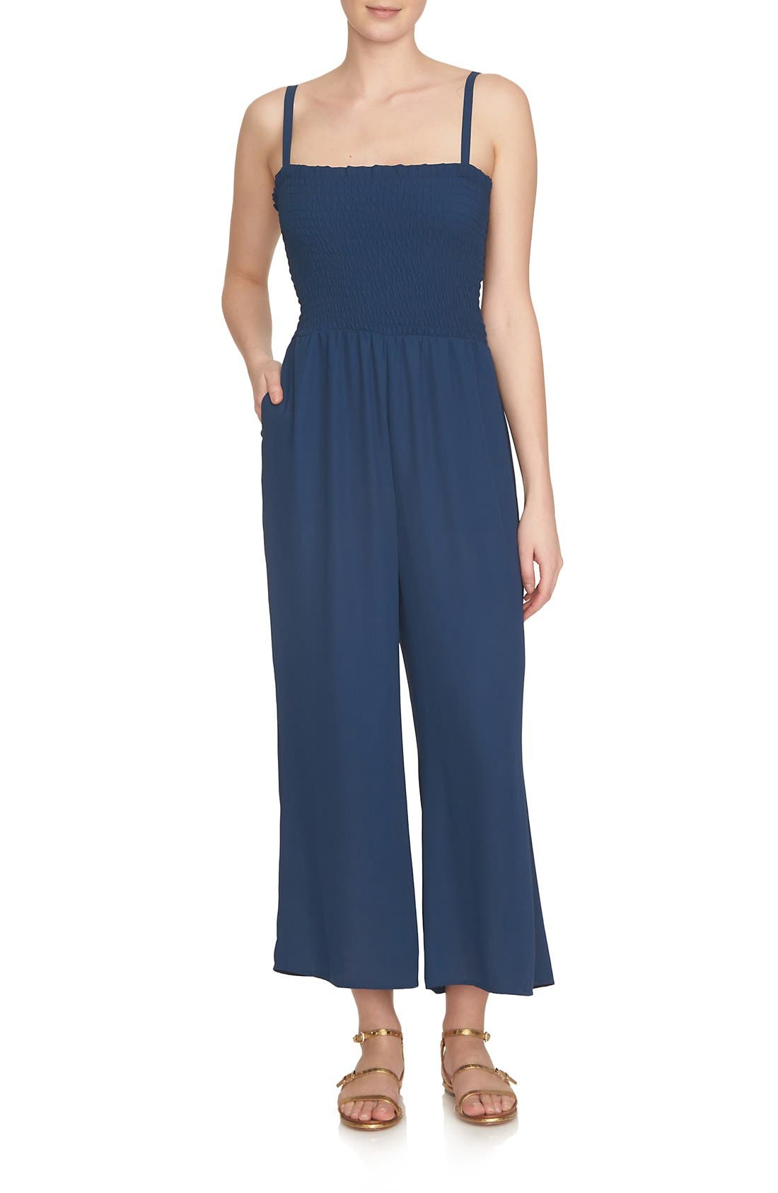 1.STATE Smocked Bodice Jumpsuit Nordstrom