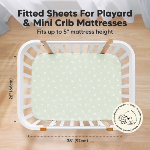 Keababies Isla Fitted Mini Crib Sheets In Herb