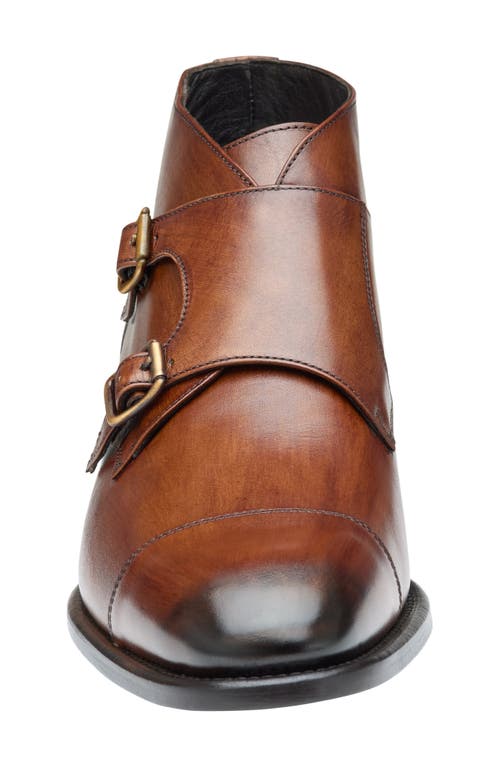 Shop Johnston & Murphy Ellsworth Double Monk Strap Loafer In Brown Hand-stained It Calfskin