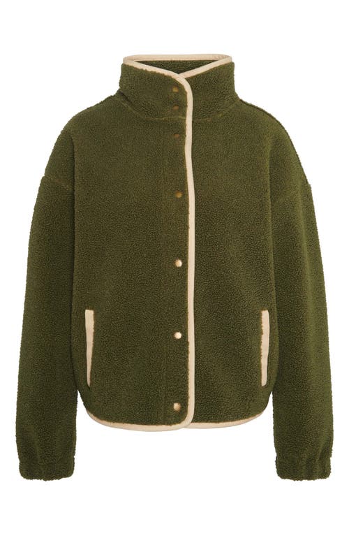 Shop Barbour Violette Fleece Jacket In Dark Moss Green