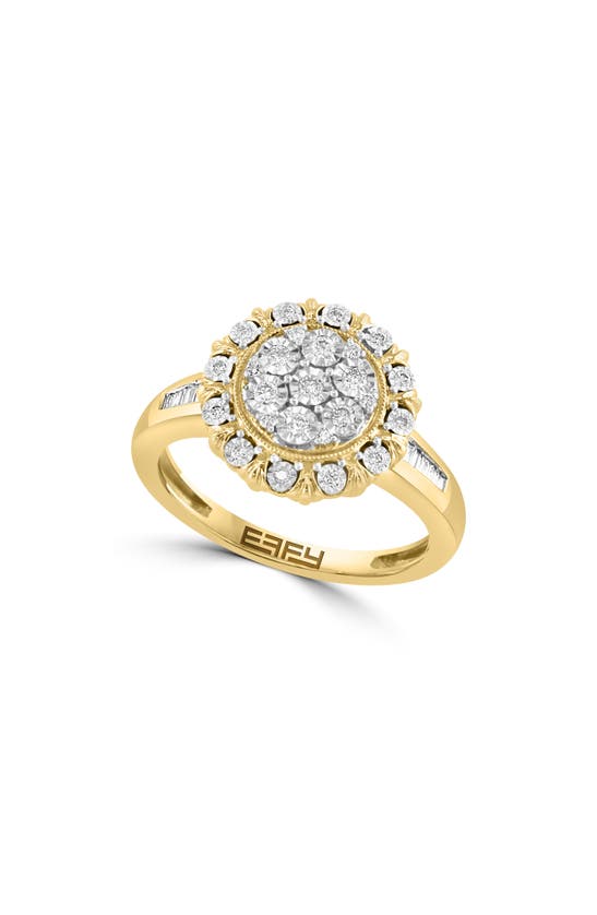 Effy 14k Gold Diamond Blossom Ring