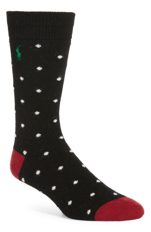 Polo Ralph Lauren Dot Pattern Socks in Black at Nordstrom, Size 10-13
