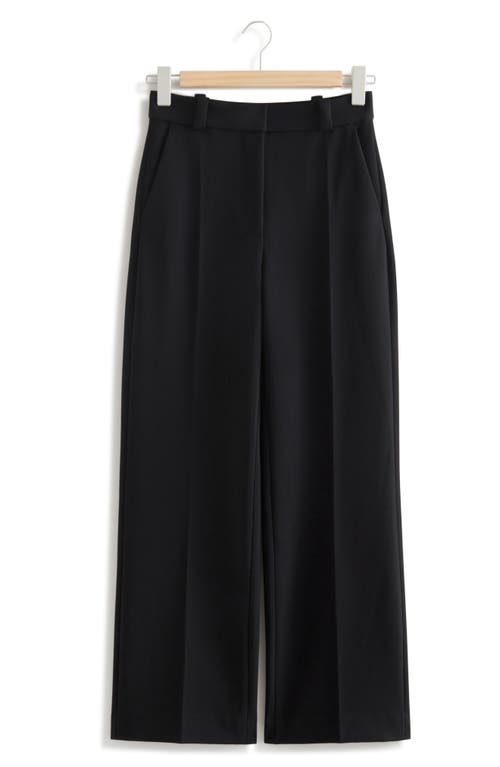 & Other Stories High Waist Wide Leg Pants In Black