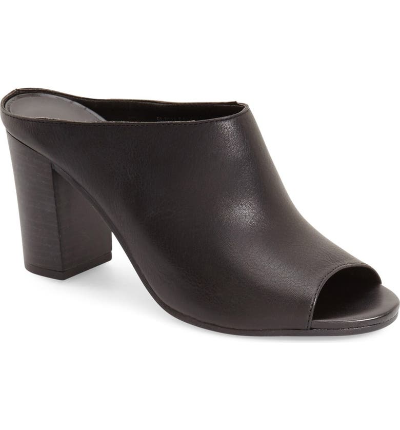 BELLA VITA 'Savona' Open Toe Mule, Main, color, BLACK LEATHER