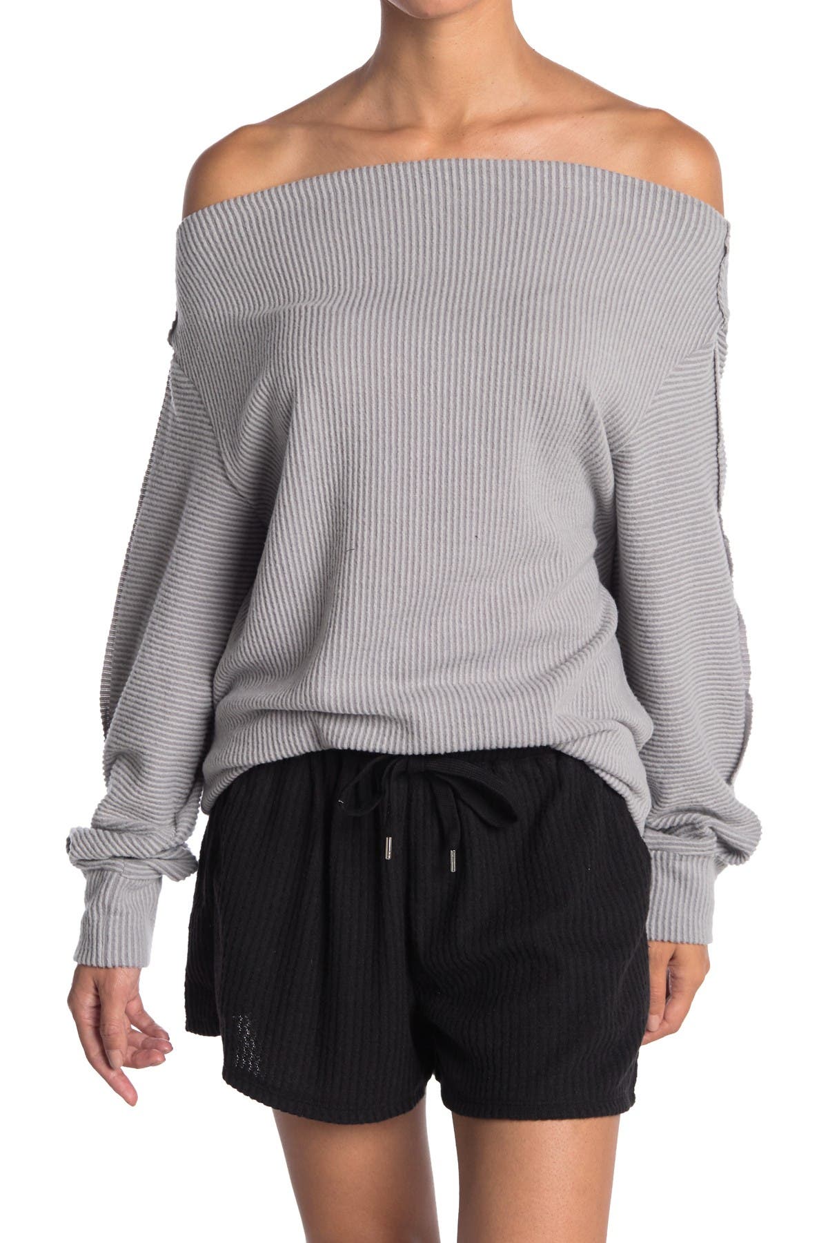 Gibsonlook Off-the-shoulder Ribbed Knit 