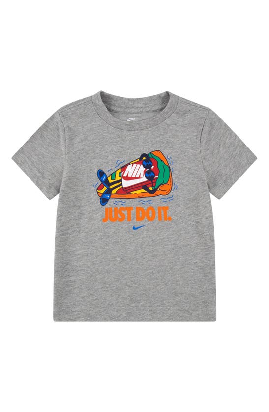 Shop Nike Kids' Boxy Graphic T-shirt In Dark Grey Heather