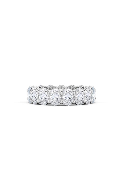 Oval Cut Lab Created Diamond Eternity Band in White Gold