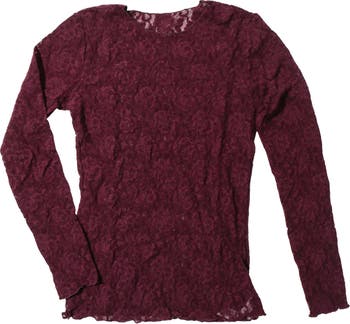 Hollister lace trim wrap long sleeve top in pink
