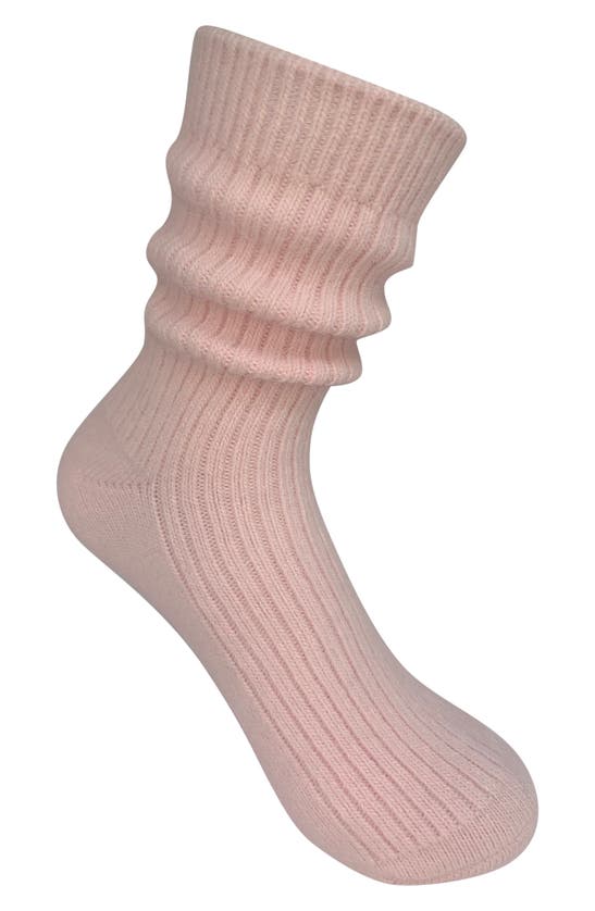 High Heel Jungle Cashmere Blend Crew Socks In Baby Pink