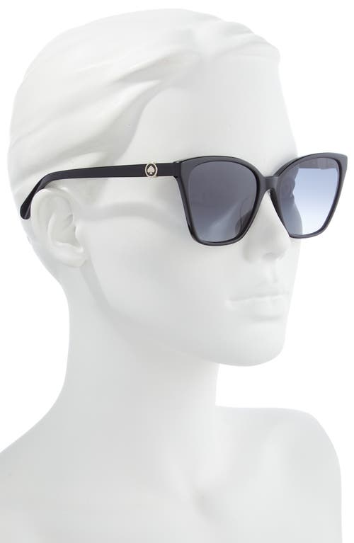 Kate Spade New York Amiyah 56mm Gradient Cat Eye Sunglasses In Black Gold/dark Grey