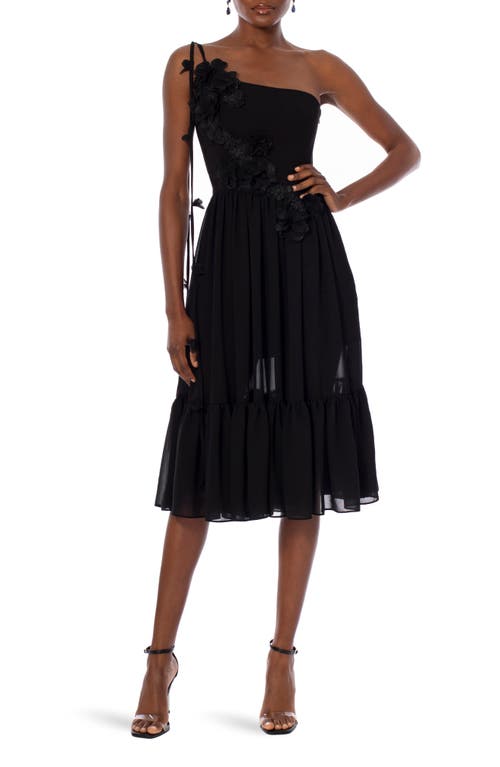 HELSI Dana One-Shoulder Fit & Flare Dress in Black at Nordstrom, Size Large