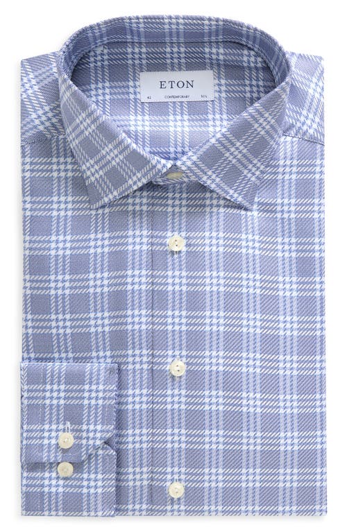 Shop Eton Slim Fit Check Cotton Dress Shirt In Light Pastel Blue