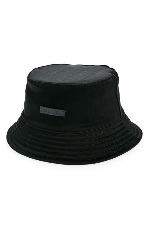 Logo Nylon Bucket Hat in Black