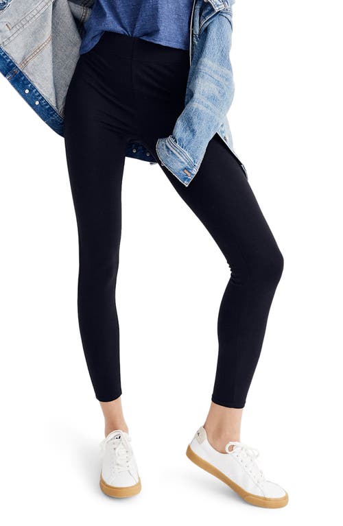 Madewell MWL High-Rise Knit Leggings in True Black at Nordstrom, Size Medium