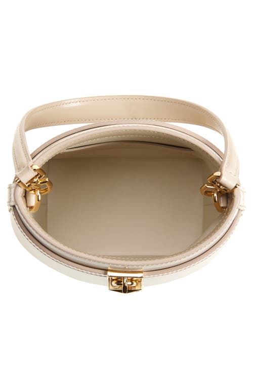 Givenchy Shark Lock Leather Bucket Bag In Natural Beige