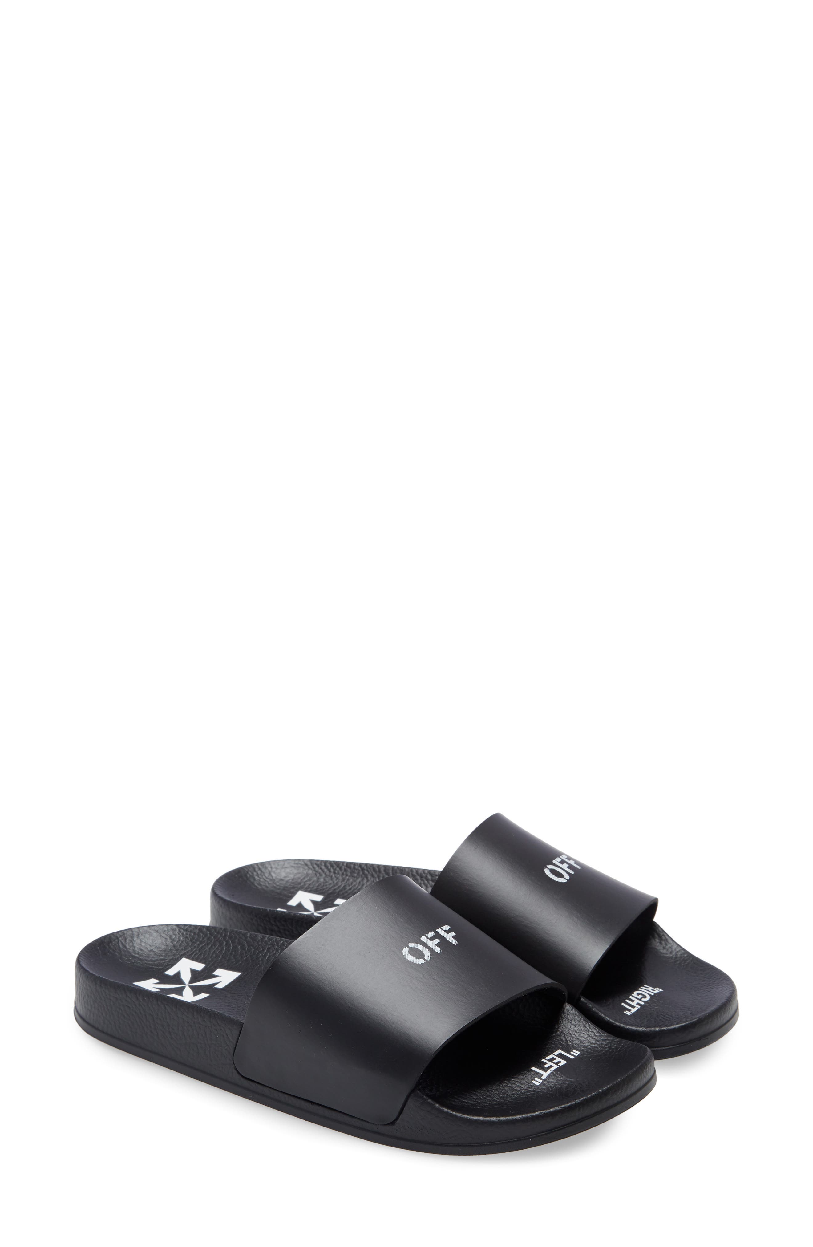 black off white slides